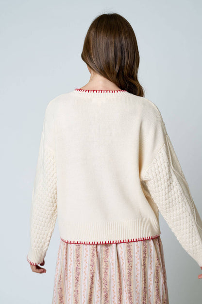 FLORAL EMBROIDERY CARDIGAN