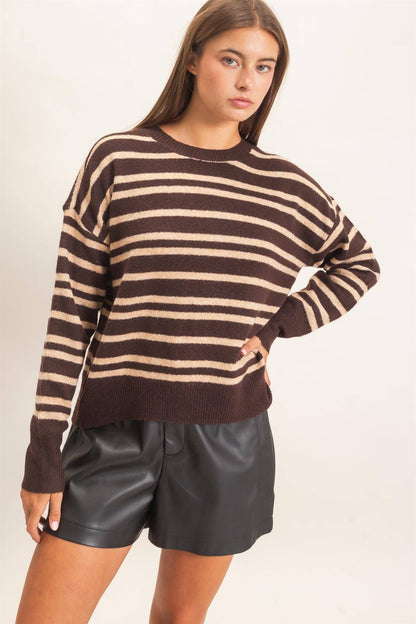 Mocha and cream sweater