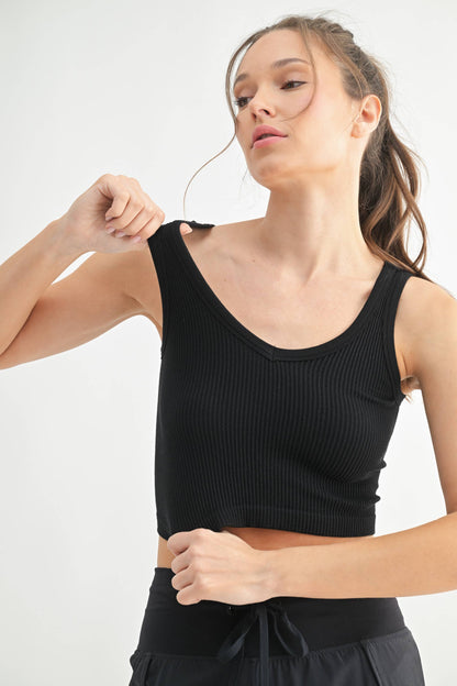 Ribbed Seamless Cropped Tank Top