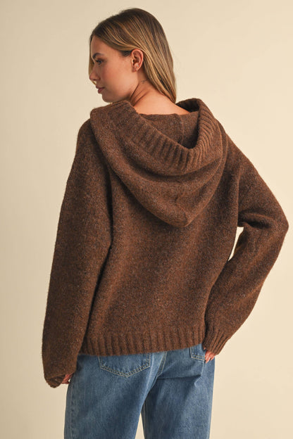 TERRI CONTRAST HOODIE SWEATER
