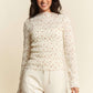 FLORAL PRINT MOCK NECK LONG SLEEVES KNIT TOP