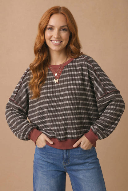 Stripe Oversized Sweatshirt