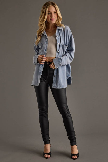 Lt. Blue Super Soft Button Up