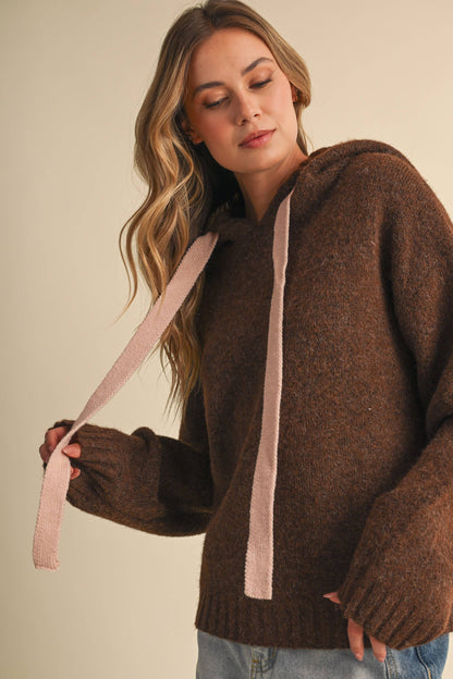 TERRI CONTRAST HOODIE SWEATER