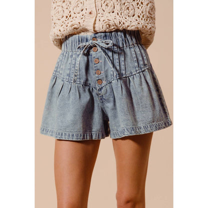 FLARED DENIM SHORTS