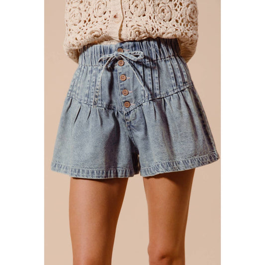 FLARED DENIM SHORTS