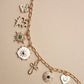 CHARM NECKLACE-HEART CROSS SUNBURST STONE