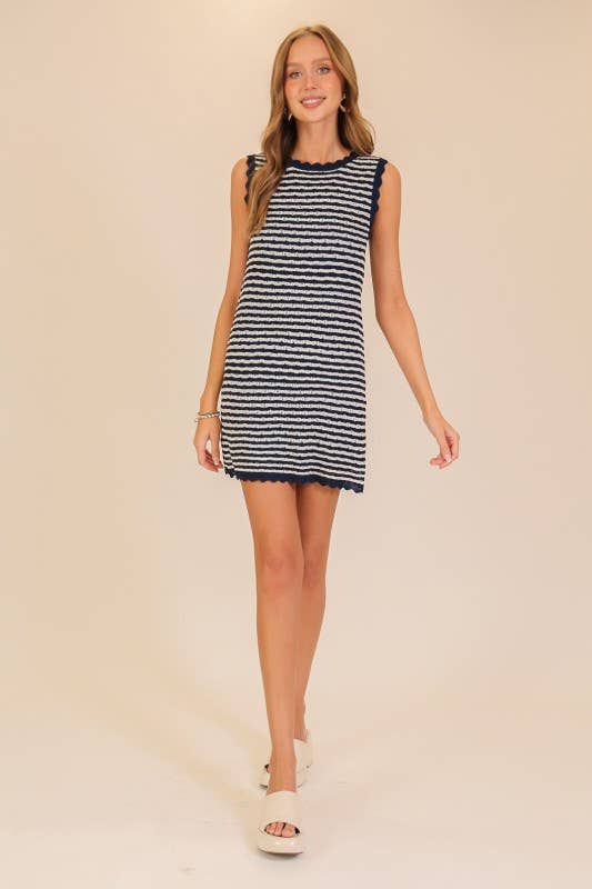 Seaside Stripe Knit Mini Dress
