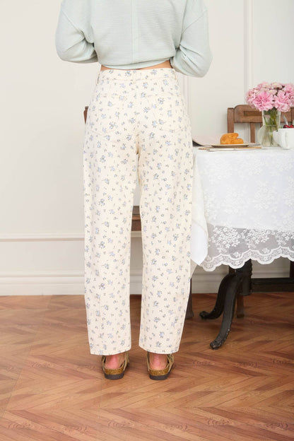 FLORAL ECRU DENIM