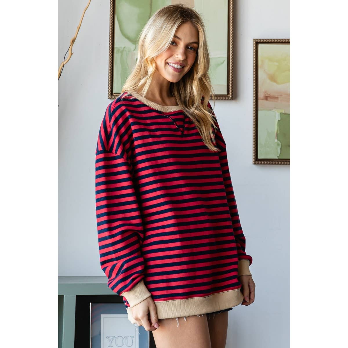 Oversize Striped Top