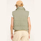 OLIVE CHEVRON QUILTED CROPPED PADDED VEST