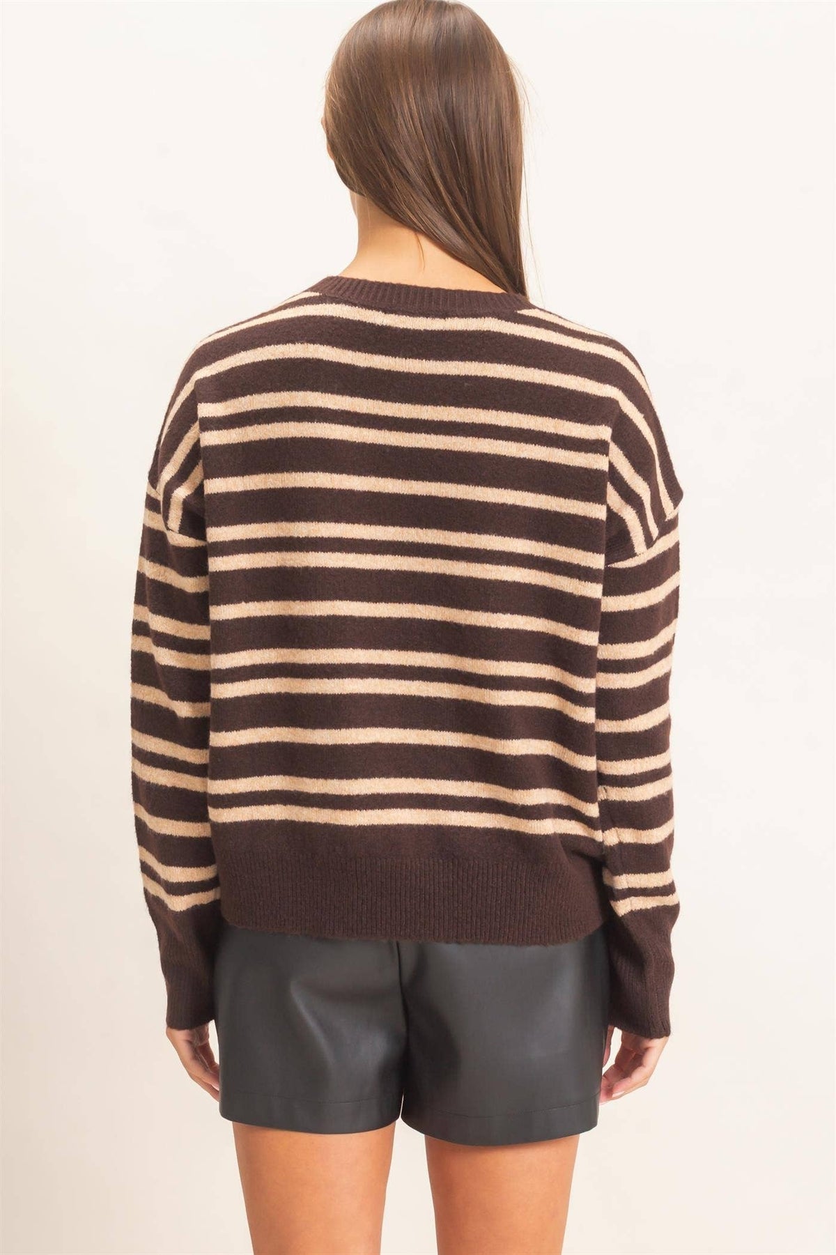 Mocha and cream sweater