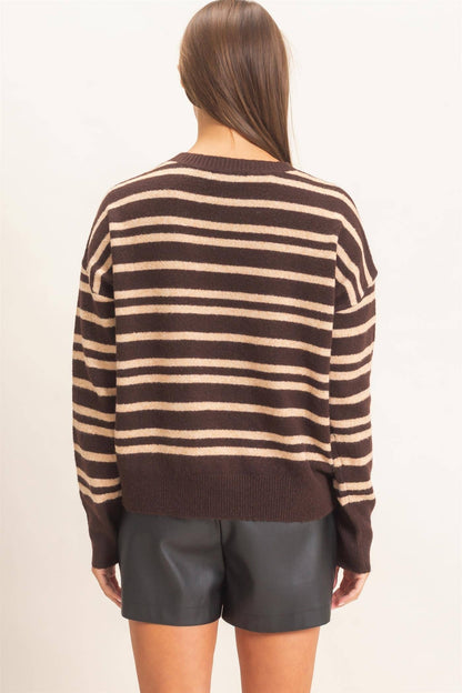 Mocha and cream sweater