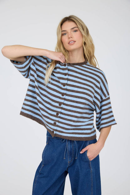 TARYN SHORT SLEEVE BUTTON DOWN CARDIGAN