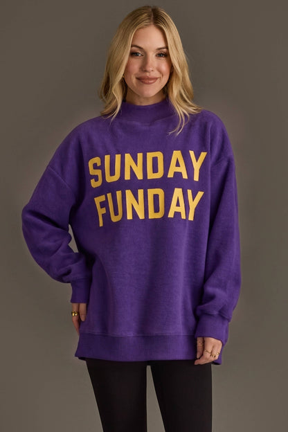 Purple Game Day & Sunday Funday Reversible Sweatshirt