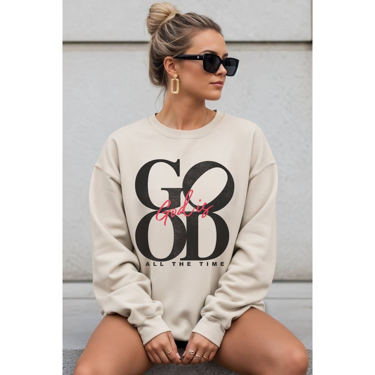 GOD IS GOOD MINERAL GRAPHIC  SWEATSHIRTS