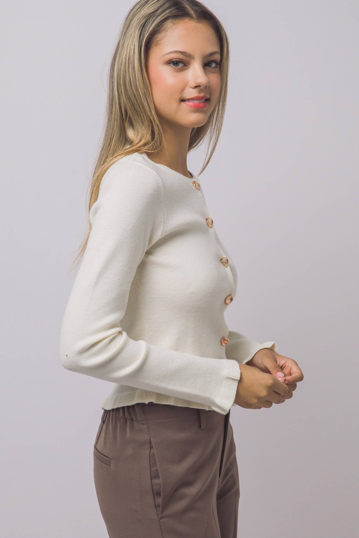 Wave-trim Cardigan