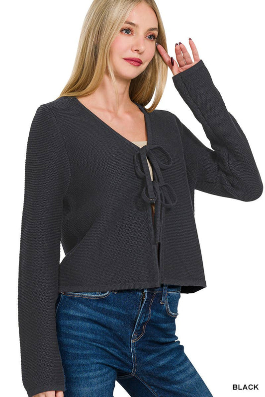 Tie Front Sweater Cardigan