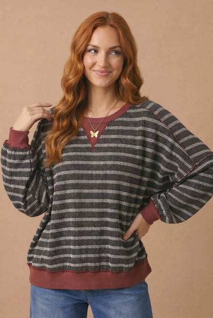 Stripe Oversized Sweatshirt