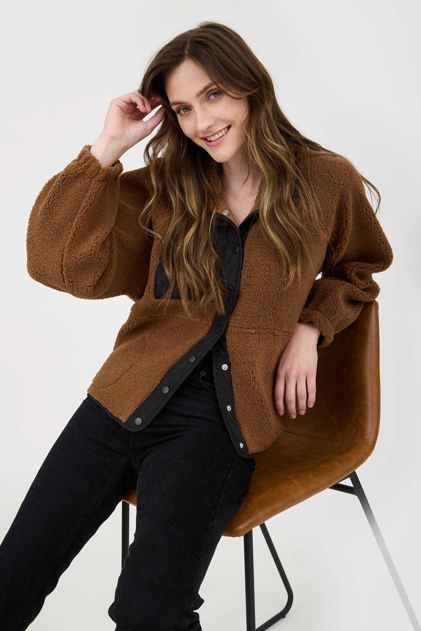 Callie Sherpa Button Up