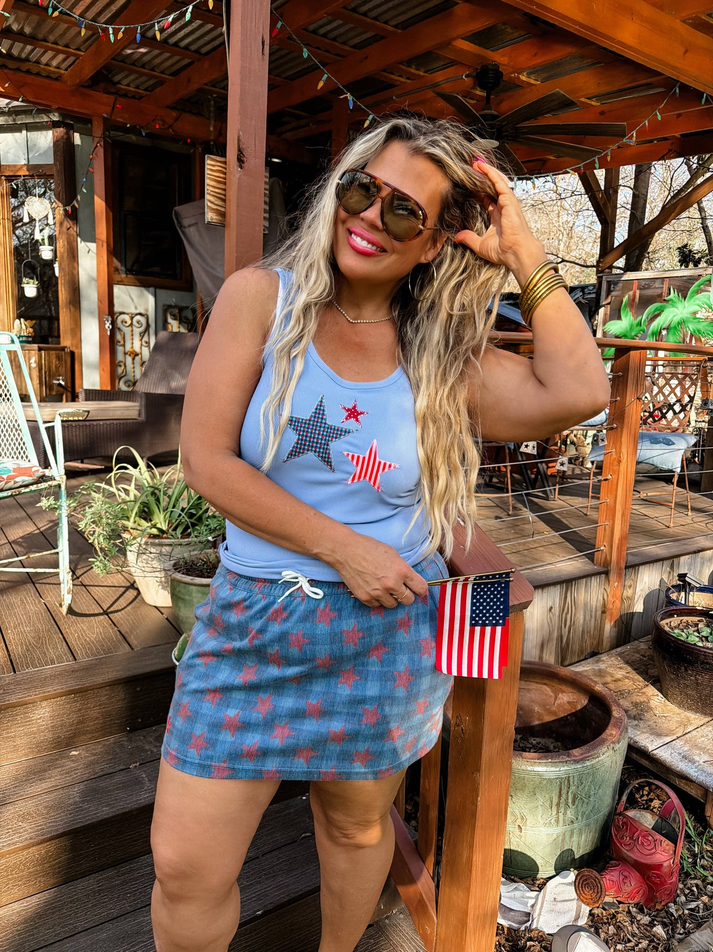 PRESLEY STRETCH DENIM SKIRT