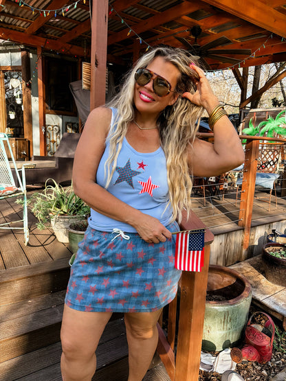 PRESLEY STRETCH DENIM SKIRT