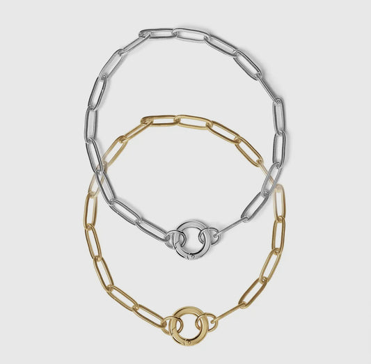 Paperclip Charm Holder Necklace/Bracelet