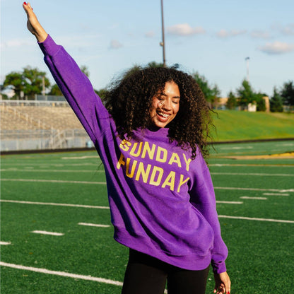 Purple Game Day & Sunday Funday Reversible Sweatshirt