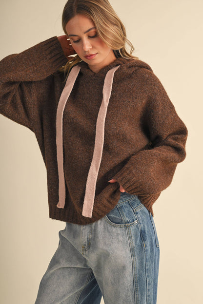 TERRI CONTRAST HOODIE SWEATER