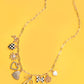 CHARM NECKLACE-BOW CHECKER HEART FLORAL