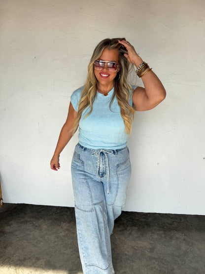 HARLEY CAP SLEEVE BASIC TOP