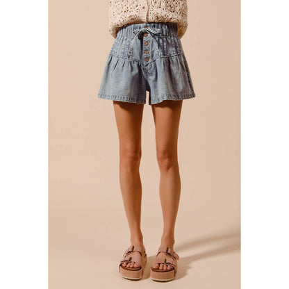 FLARED DENIM SHORTS