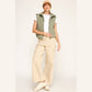 OLIVE CHEVRON QUILTED CROPPED PADDED VEST