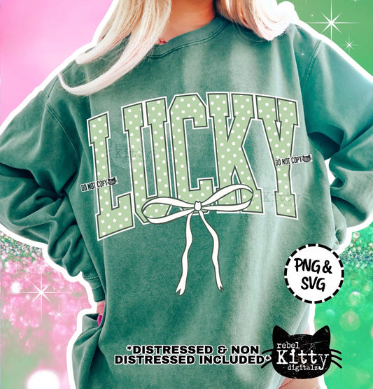 dotted LUCKY bow