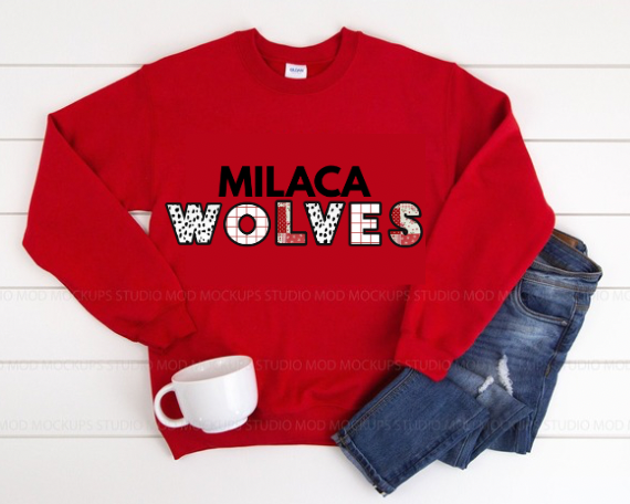 Pre-Order Milaca Wolves Crewneck
