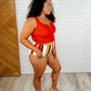 Bermuda Snap Up Swim Top in Red