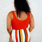 Bermuda Snap Up Swim Top in Red