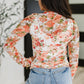Barely Behaving Floral Print Layering Top in Coral