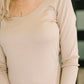 Can You Believe It Basic Long Sleeve Top In Sand