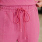 Can't Quit You Cropped Flair Bottoms in Magenta