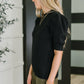 Casually Classy Puff Sleeve Blouse in Black