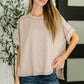 Catch Me Loungin’ Cable Ribbed Knit Top in Ash Mocha