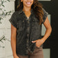 Cloud Nine to Five Button Down Blouse in Ash Black