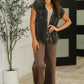 Cloud Nine to Five Button Down Blouse in Ash Black