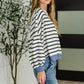 Cute in Comfort Crew Neck Pullover in White, Black and Denim