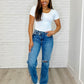 Dylan High Rise Rigid Magic Criss-Cross Waistband Straight Jeans