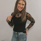 Black Lace Layering Top