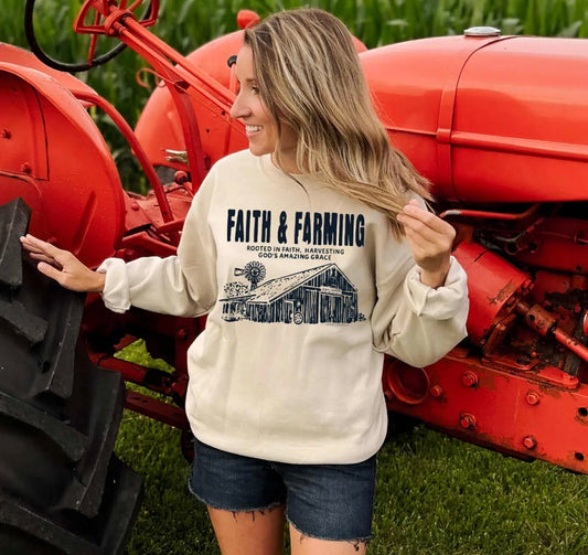 Pre-Order faith & farming crewneck