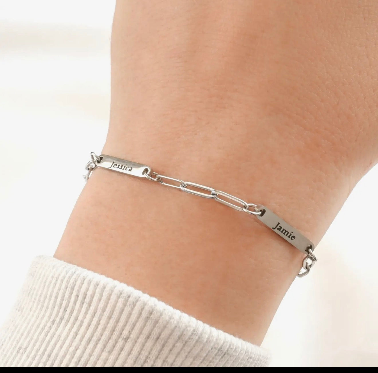 Pre-Order Engraved Name Bracelet- Waterproof Paperclip Bracelet