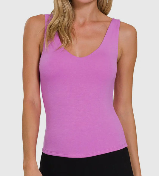 Fuchsia Double Layered Tank